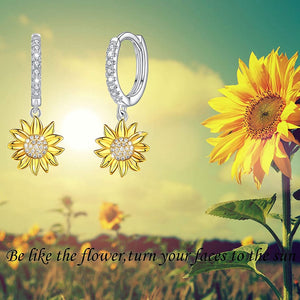You Are My Sunshine Sunflower Dangle Earrings